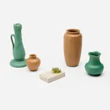 Collection of five tabletop articles by Teco Pottery and American Terra Cotta Co., sold Dec 2025