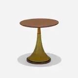 Phil-Mar, occasional table, c. 1960, glazed ceramic, laminate over wood, enameled steel, walnut