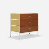 Steelframe cabinet by George Nelson & Associates, 1950, birch, enameled steel, laminate, glass, aluminum, sold Sep 2017