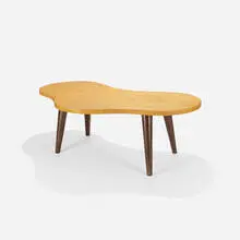 Joseph Urban, desk, c. 1945, bird's-eye maple, vinyl over wood