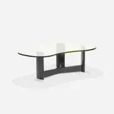 Paul Laszlo, custom coffee table, c. 1945, lacquered wood, glass