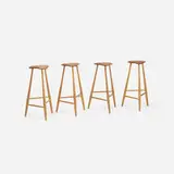 Kinloch Woodworking Ltd., stools, set of four, 1990, American black walnut