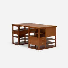 attribution Ilonka Karasz, desk, c. 1930, mahogany, brass