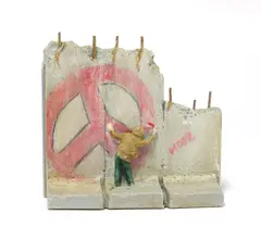 Banksy, Untitled, hand-painted resin sculpture with West Bank Separation Wall base