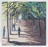 Pamela Chard, Untitled, unframed; and a Street Scene oil on board 86 x 88cm