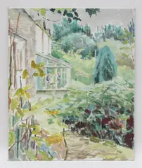 Untitled by Pamela Chard, Pamela Chard (1926-2003) Garden views oil on board largest 47 x 47cm, sold Nov 2020