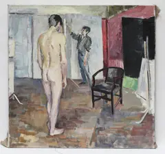 Untitled by Pamela Chard, Pamela Chard (1926-2003) Artist and Model oil on canvas 87 x 87cm, sold Nov 2020