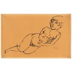 George Grosz, Liegender Weiblicher Akt, 1915, reed pen and India ink on paper