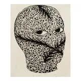 Belkis Ayón, ¿Tranquila?, 1999, linocut on paper