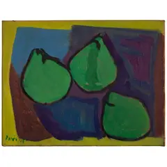 Francisco Bores, Trois poires vertes, 1945, oil on canvas
