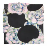 Donald Sultan, Pink Flowers and Eggs Dec 7 1999, 1999, tar, oil and spackle on tile over Masonite