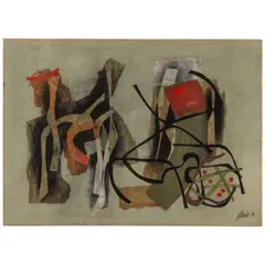 Fritz Winter, Stein v. Erde, 1953, oil and gouache on paper