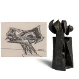 Seymour Lipton, Empty Room (Small Version) and Study for Argonaut II (Two Works), 1964, II: conté crayon on paper