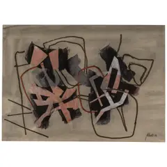Fritz Winter, Farbiges Gestein, 1953, oil and gouache on paper