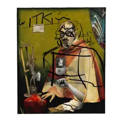 Joel-Peter Witkin, Ecclesia Pederastes, 2004, hand-applied acrylic, encaustic and photo collage on gelatin silver print