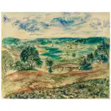 George Grosz, Landscape, Cape Cod, 1940, gouache, watercolor and reed pen on paper