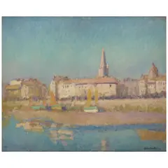André Barbier, Port de Plaisance de la Rochelle, oil on canvas
