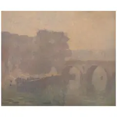 André Barbier, Quai de le Seine, oil on canvas