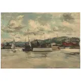 Paul-Elie Gernez, Le port de Honfleur, oil on canvas