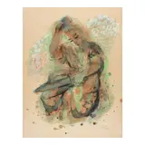Reuven Rubin, Isaiah, circa 1960, gouache, pastel and brush and pen and ink on paper