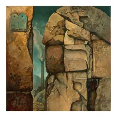 Samuel Bak, Aba (Tablets), circa 1977-1978, oil on canvas