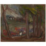 Avigdor Stematsky, Harbor Scene, 1932, oil on canvas