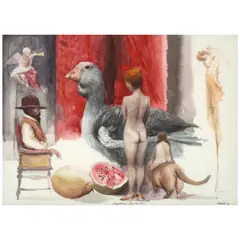 Roberto Fabelo, Untitled (from the series Pequeña fantasía), 1993, watercolor on paper