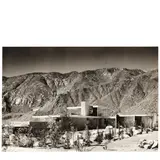 Julius Shulman, Richard Neutra's Kaufmann Desert House (View with Mountains), Palm Springs, 1947, Ferrotyped gelatin silver print