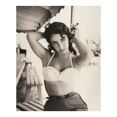 Elizabeth Taylor with Bustier no. 1 on set of 'Giant' by Frank Worth, 1955, Platinum print, offered Jul 2026