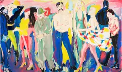 Salomé, Exhibitionism / Fun, 1979, Diptychon: Acryl und Kreide auf Nessel