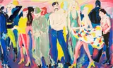 Salomé, Exhibitionism / Fun, 1979, Diptychon: Acryl und Kreide auf Nessel