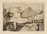 Edvard Munch, Der Tag danach“ („The day after“), 1894, Kaltnadel auf Japanbütten