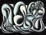 Abstrakte Komposition by Johann Georg Müller, 1977, Öl auf Leinwand, sold May 2013
