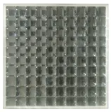 Adolf Luther, Ohne Titel, 1967, 100 Kunststofflinsen, Glas und Spiegel im Acrylglaskasten