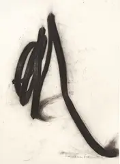 Bernar Venet, Undetermined line, 1987, Kohle und Collage auf Karton, auf Holz aufgezogen und unter Acrylglas gerahmt