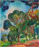 Hans Purrmann, Pinien bei Levanto, 1964, Öl auf Leinwand