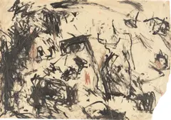 Günter Brus, Ohne Titel, 1960, Öl auf Pergamentpapier, auf Papier montiert