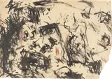 Günter Brus, Ohne Titel, 1960, Öl auf Pergamentpapier, auf Papier montiert