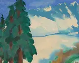 Schweizer Berge by Emil Nolde, Aquarell auf Japan, sold Jun 2022