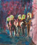 Daniel Richter, Gruppe, 2004, Öl auf Leinwand