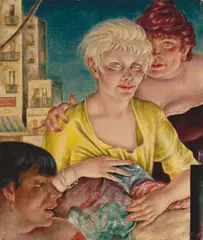 Christian Schad, Napoli, 1951, Mischtechnik auf Hartfaser
