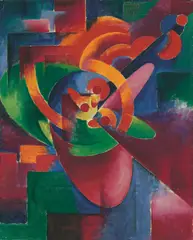 Pulsender Stern by Johannes Molzahn, 1919, Öl auf Leinwand, sold Dec 2020