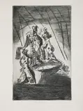 Frantisek Tichy, Clowns in the Manege, 1940, etching, paper