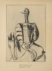 Frantisek Tichy, Racing Jockey, 1947, drypoint, paper