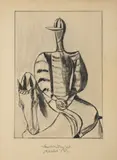 Frantisek Tichy, Racing Jockey, 1947, drypoint, paper