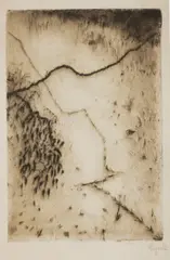 Bohuslav Reynek, Bird Track, 1954, drypoint on paper