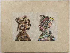 Jiří Kolář, Muses Are Not Silent As Arms Make Noise, 1969, collage, wooden board