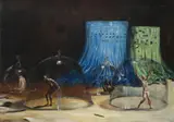 Jan Souček, Homunculi, 1973, oil, canvas