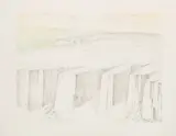 Milan Ressel, Cliff, 1983, pencil, coloured pencils, paper