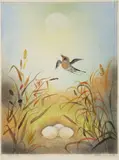 Ota Janeček, Spring, Around 1985, watercolour, pastel, tempera, paper